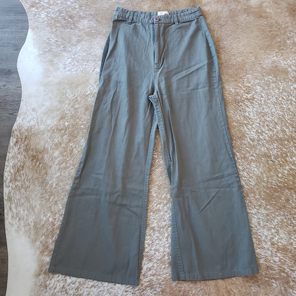 Olive flare leg pants